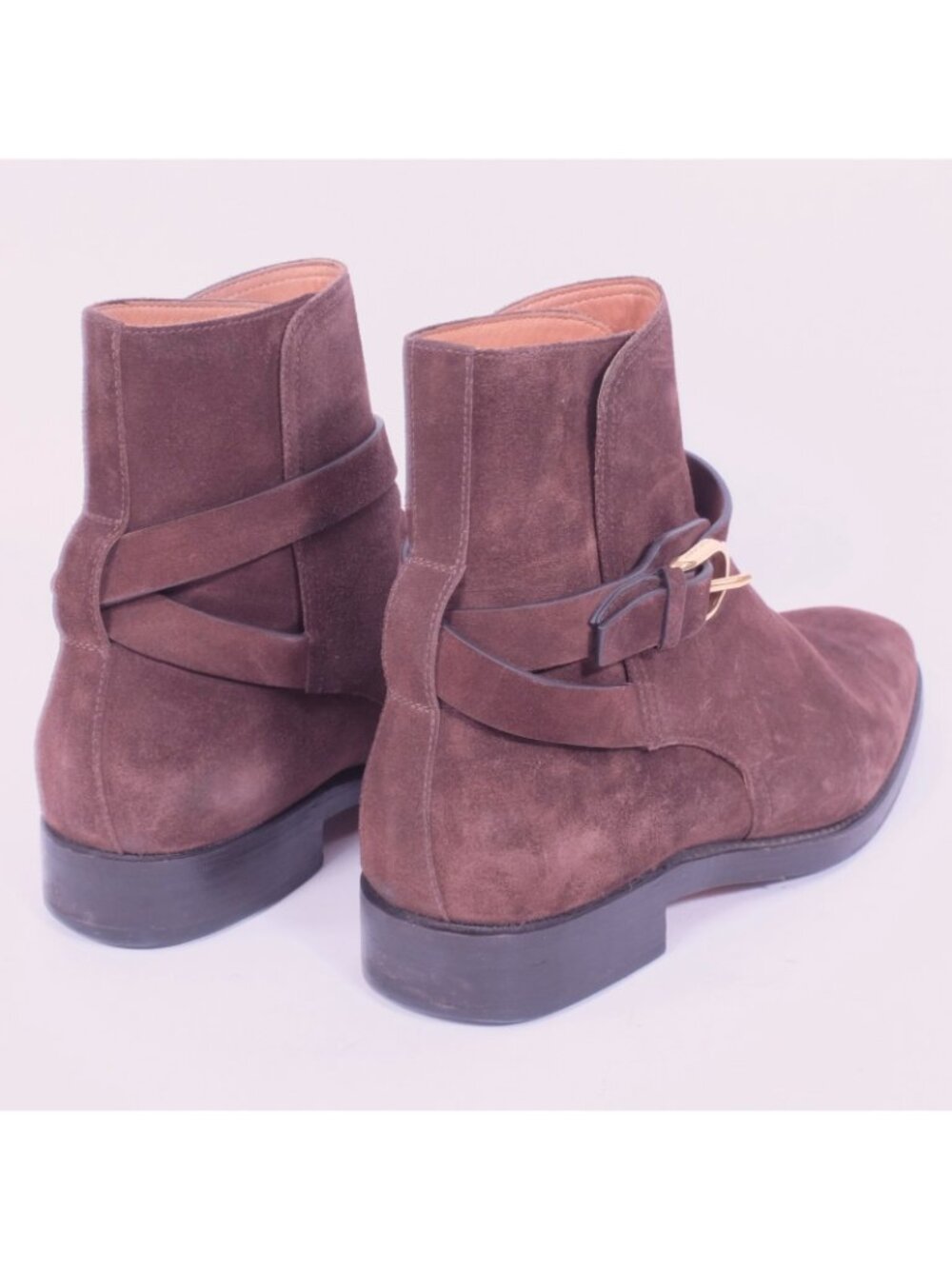 Ralph Lauren Purple Label 8.5 Ankle Boots Welington brown suede ankle strap - Picture 4 of 11